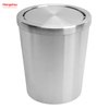 5L Hotel Room Round Swing Lid Metal Trash Bin Waste Bin Dustbin Steel Recycle Bin Metal Trash Can With Cover Lid