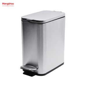 5L Hotel Dust Bin Stainless Steel Foot Pedal Dustbin With Rubbish Bin Garbage For Kitchen Hotel Office Trash Can