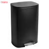 50L Office Lobby Stainless Steel For Kitchen Waste Bin Trash Can Garbage Trash Bin Hotels Cafeteria Custom Colorful Rectangular Foot Pedal Dustbin Large Capacity 