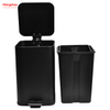12L Modern Decorative Trash Bin Household Square Pedal Trash Can Bathroom Bin Medium Rubbish Bin Dustbin