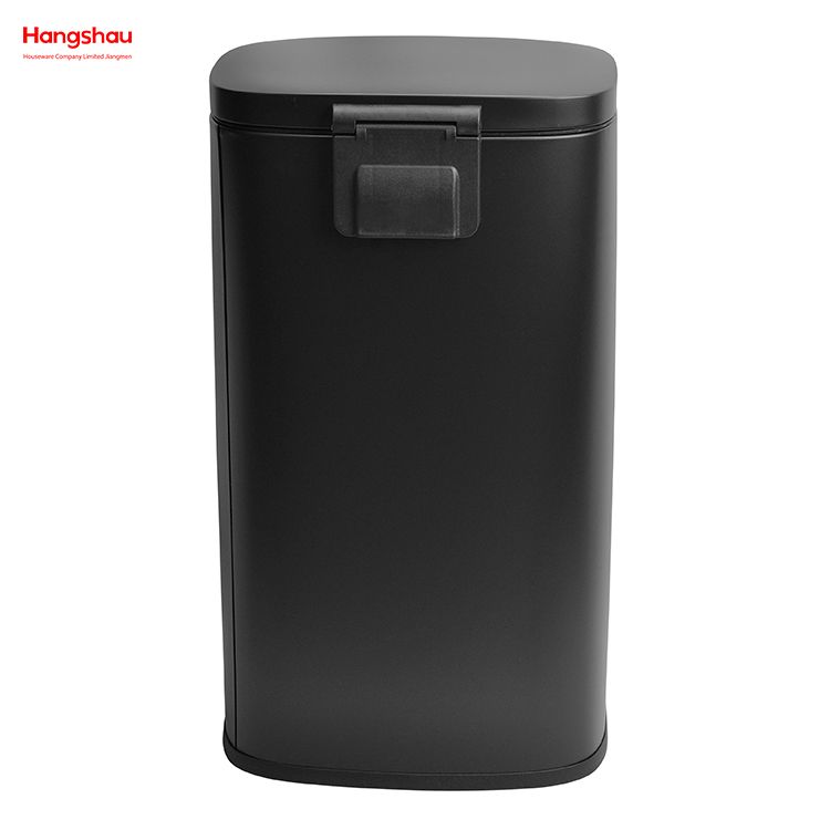30L Lobby Stainless Steel Garbage Trash Bin For Kitchen Waste Office Trash Can Hotels Cafeteria Custom Colorful Rectangular Silent Closing Foot Pedal Dustbin 
