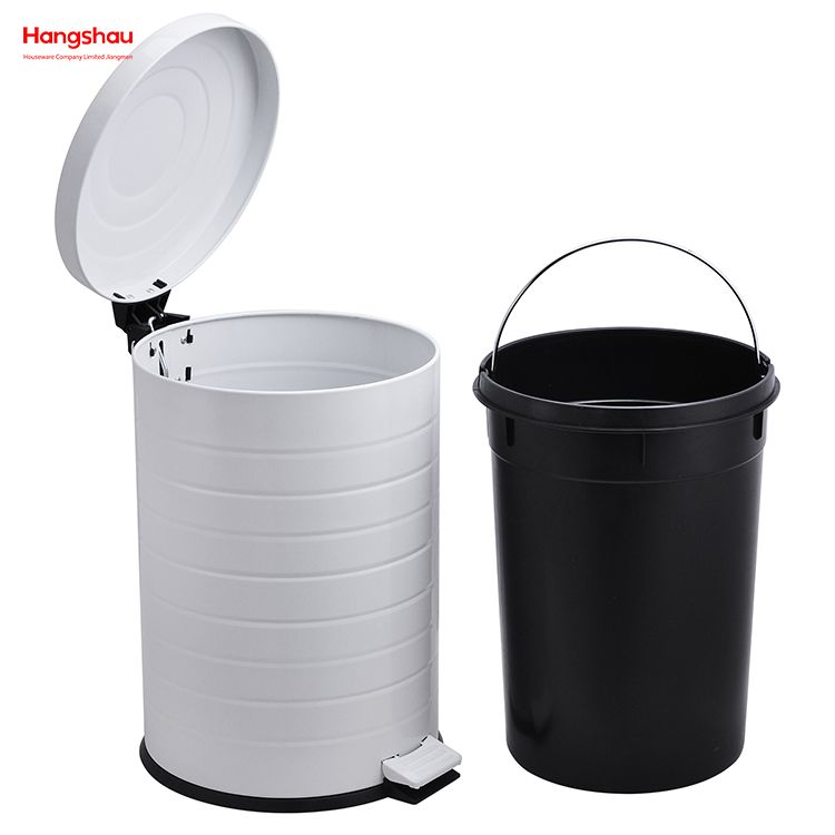 20L Kitchen Garbage Can Household Dust Bins For Indoor Trash Can Powder Coating Pedal Waste Bin Bathroom Trash Can Metal Morden Style Dustbin 