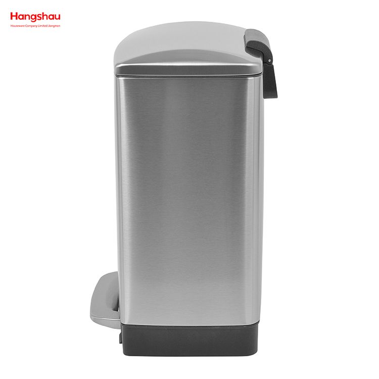 Stainless Steel Quadrate Shaped Dustbin 12l Step Bin Indoor Kitchen Using Waste Bin Outdoor Rubbish Bin With Soft Closing