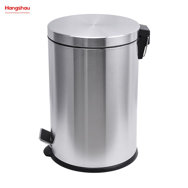 20L Stainless Steel Round Pedal Bin Household Bathroom Inner Bucket Trash Bin with Step Pedal for Office And Kitchen Use Waste Bins Genre Dustbin Garbage Can