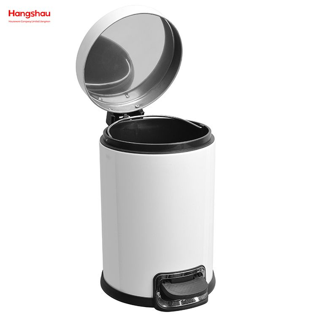 Patented Design 3L Round Pedal Bin Office Pedal Waste Bin For Indoor Trash Can Small Trash Can Bedroom Household Plastic Foot Pedal Dust Bins Bathroom Simple Dustbin Garbage Can 