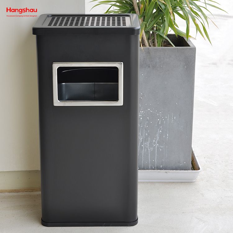 30L Rectangle Wholesale Square ashtray Dustbin With An Ashtray In The Hotel Lobby Stainless Steel Trash Can Ashtrays in public places Waste Bins Smoking area trash can