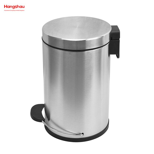 7L High Class Stainless Food Kitchen Waste Bin With Foot Pedal Patent Design Bathroom Metal Trash Can Garbage Can Dust Bins Household Pedal Waste Bin For Indoor Trash Can Foot Pedal 