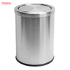 9L Round Shape Stainless Steel Swing Lid Waste Bin Hotel Room Round Swing Lid Metal Trash Bin Waste Bin Dustbin Steel Recycle Bin Metal Trash Can With Cover Lid