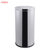 90L Cafeteria Garbage Bins Stainless Steel Swing Lid Garbage Can Trash Can Stainless Steel Round Swing Lid Push Bin(with Inner Bucket) Outdoors Community Street Roadside 