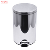 12L Household Kitchen Bathroom Round Stainless Steel Polish Trash Can With Foot Pedal Trash Bin Garbage Can Mirror Polishing Shape Soft Closing Waste Bin Dustbin 