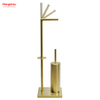 Aureate Brushed And Anti-fingerprint Lacquer Spraying Metal Toilet Brush Holder Lacquer Spraying Free Standing Stainless Steel Toilet Brush And Paper Holder Standing 