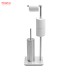Metal Free Standing Stainless Steel Toilet Brush And Paper Holder Standing Metal Toilet Brush Holder Lacquer Spraying 