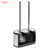 Economical Toilet Brush And Plunger Set Combo Stainless Steel Matte Bathroom Toilet Standing Metal Toilet Brush with Holder Plastic Brush Cleaning Set