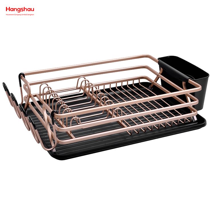  Aluminum Metal Drying Plastic Dish Tray Rack Alloy Dish Rack over Sink Organizer Kitchen Stand Dish Rack Countertop Dish Rack Cup Holder 