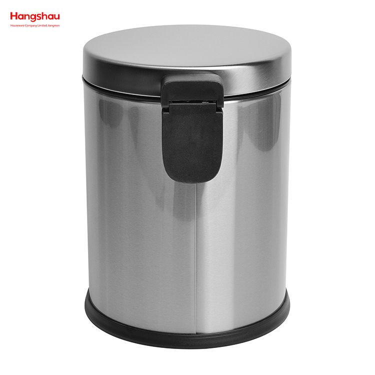 Matte with Anti-fingerprint Household Bathroom Stainless Steel 3L Pedal Trash Bin With Cover Closing Slowly And Mutely Round Trash Bin Waste Bin Dustbin