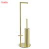 Aureate Circular Tube Brushed And Anti-fingerprint Lacquer Spraying Metal Toilet Brush Holder Lacquer Spraying Free Standing Stainless Steel Toilet Brush And Paper Holder Standing 
