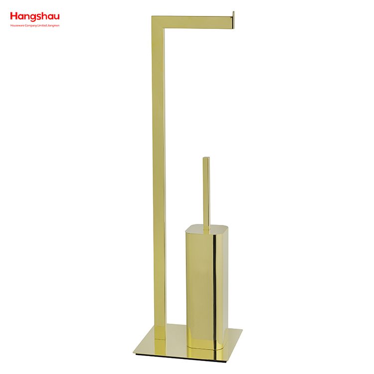 Aureate Square Tube Brushed And Anti-fingerprint Lacquer Spraying Metal Toilet Brush Holder Lacquer Spraying Free Standing Stainless Steel Toilet Brush And Paper Holder Standing 