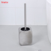Shiny Varnished Stainless Steel Bathroom Toilet with Holder Plastic Brush Cleaning Set Square Luxury Metal Standing Toilet Brush 