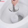 Round Metal Standing Toilet Brush with Holder Plastic Brush Cleaning Set Stainless Steel Matte Bathroom Toilet 