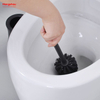 Bathroom Toilet Standing Metal Black Powder Coated Iron Toilet Brush with Holder Plastic Brush Cleaning Set