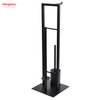 Black Powder Coated Standing Metal Toilet Brush Holder Metal Free Standing Toilet Brush And Paper Holder 