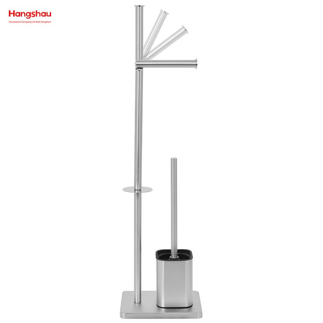 Standing Metal Toilet Brush Holder Lacquer Spraying Metal Free Standing Stainless Steel Toilet Brush And Paper Holder