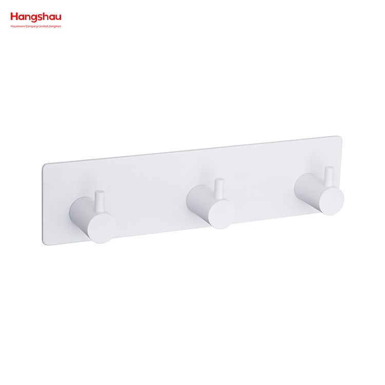 Bathroom Metal Hooks for Wall Three Hooks Stainless Steel Sticky Hook Adhesive Wall Hanging Hook with Dual Adhesive Tape 