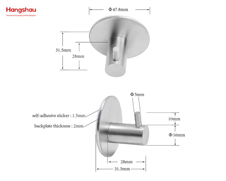 Circular Bathroom Hook Wall