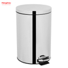  20L Round Shape Mirror Polishing Trash Bin Stainless Steel Polish Trash Can With Foot Pedal Household Kitchen Bathroom 