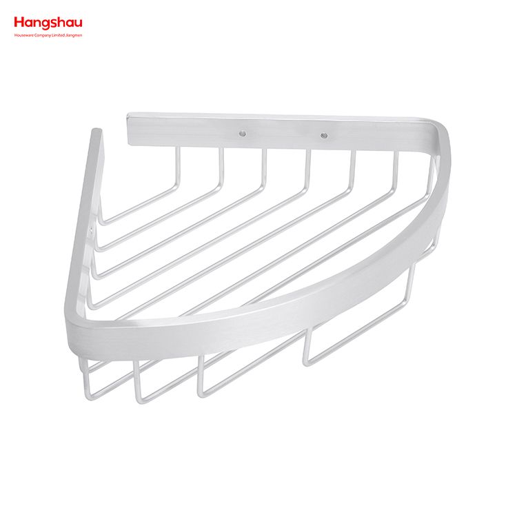 Metal Shower Caddy Bath Storage Rack Wall Shelf Wall Mounted Bracket Aluminium Bathroom Corner Rack