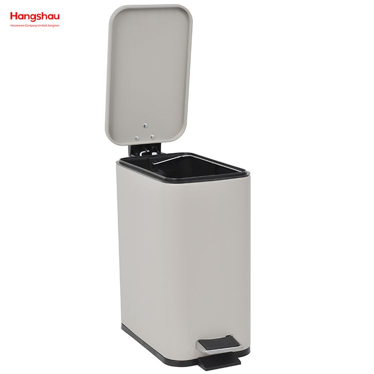Office Trash Can Iron Rectangular Pedal Bin Kitchen Bathroom Foot Pedal Dustbin With Rubbish Bin Garbage Hotel Dust Bin