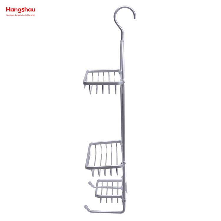 Shower Caddy Over The Door With Bathroom Aluminum Storage Rack 3-tier Shower Caddy Shelf Basket