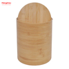 Trash Can With Swing-lid Wastebasket Made Of Bamboo Outdoor Garbage Can Waste Bin For Home Office Bathroom Kitchen