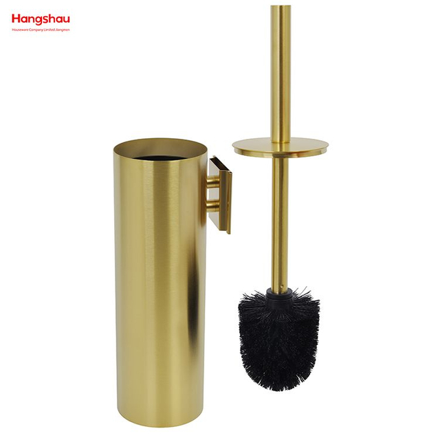 Golden Lacquer Spraying Household Bathroom Stainless Steel 304 Wall-mounted Toilet Brush Holder