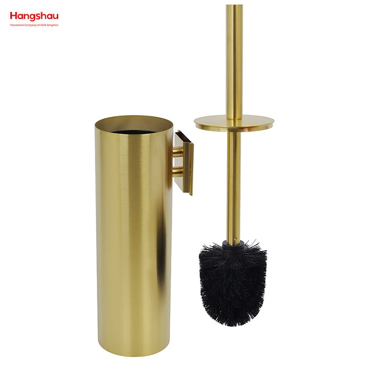 Golden Lacquer Spraying Household Bathroom Stainless Steel 304 Wall-mounted Toilet Brush Holder