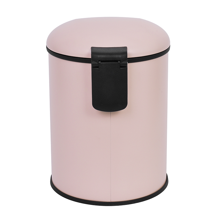 5L Galvanized Steel Round Garbage Trash Bin For Kitchen Waste Office Trash Can Colorful Silent Closing Foot Pedal Dustbin
