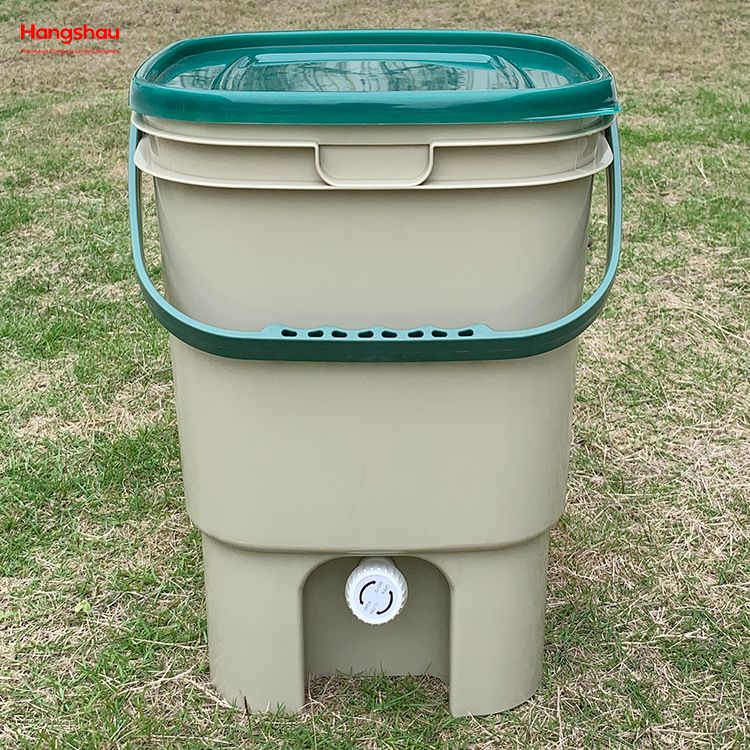 Biodegradable Compost Bins Household 15L Compost Bucket Bokashi Plastic Kitchen Compost Bin With Strainer