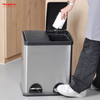 30L Cafeteria Sorting Garbage Bins Kitchen Garbage Classification Waste Outdoor Stainless Steel Environment protection Classification Trash Can