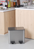 30L Outdoor Stainless Steel Environment protection Classification Trash Can Kitchen Garbage Classification Waste Cafeteria Sorting Garbage Bins 