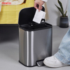 Large Capacity 5l Hotel Dual Garbage Can Stainless Steel Dustbin Custom Printed Metal Foot Pedal Trash Can