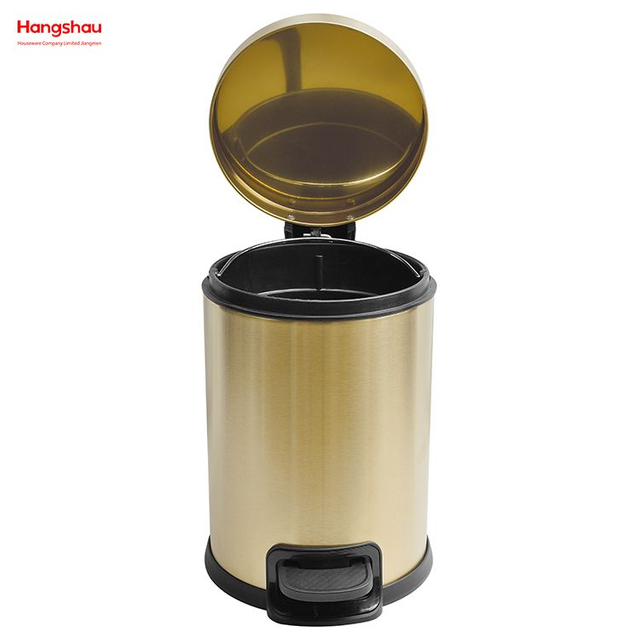 3L Patent Design Bathroom Metal Trash Can Powder Coating Morden Style Dustbin Garbage Can Dust Bins Household Pedal Waste Bin For Indoor Trash Can Foot Pedal