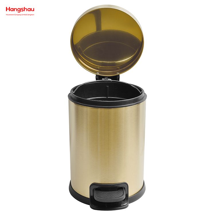 3L Patent Design Bathroom Metal Trash Can Powder Coating Morden Style Dustbin Garbage Can Dust Bins Household Pedal Waste Bin For Indoor Trash Can Foot Pedal