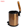 Household Bathroom Stainless Steel Brushed And Bronze Lacquer Spraying 3L Pedal Trash Bin With Cover Closing Slowly And Mutely Round Trash Bin Waste Bin Dustbin