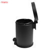 Household Bathroom Stainless Steel Black Lacquer Spraying 3L Pedal Trash Bin With Cover Closing Slowly And Mutely Round Trash Bin Waste Bin Dustbin