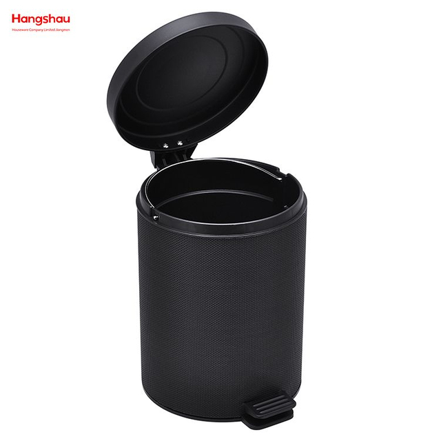 5L Round Powder Coating Household Pedal Waste Bin Dust Bins For Indoor Trash Can Bathroom Trash Can Metal Morden Style Dustbin Garbage Can PU PP