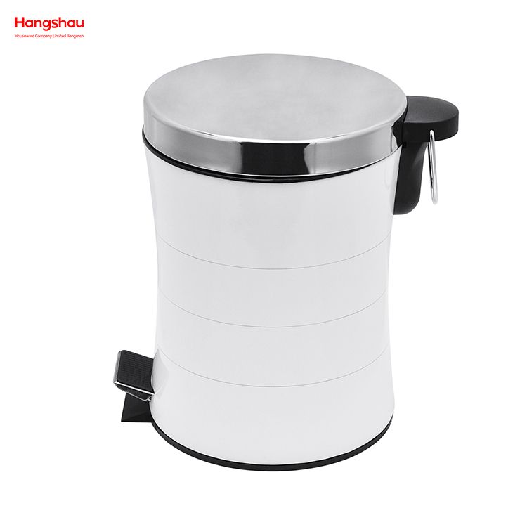 5L Bathroom Powder Coating Household Pedal Waste Bin Metal Trash Can For Indoor Trash Can Morden Style Dustbin Garbage Can Dust Bins