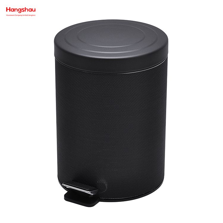 5L Round Metal Morden Style Dustbin Garbage Can PU PP Powder Coating Household Pedal Waste Bin Dust Bins For Indoor Trash Can Bathroom Trash Can 