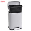5L Square Metal Powder Coating Waste Bin Dust Bins Pedal Morden Style Dustbin Garbage Can Household Bathroom Trash Can For Indoor Trash Can 