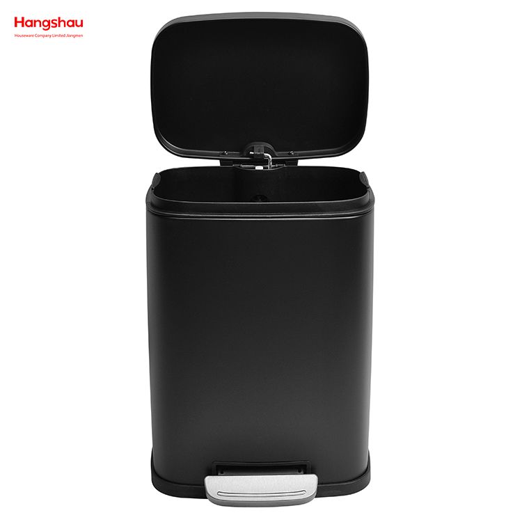 5L Square Metal Powder Coating Waste Bin Dust Bins Pedal Morden Style Dustbin Garbage Can Household Bathroom Trash Can For Indoor Trash Can 