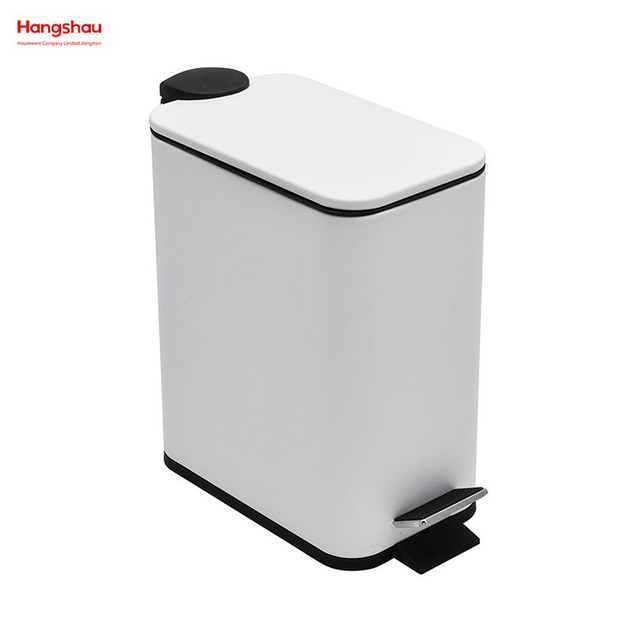 5L Waste Bin Dust Bins Pedal Morden Style Dustbin Garbage Can Household Square Bathroom Trash Can For Indoor Trash Can Metal 